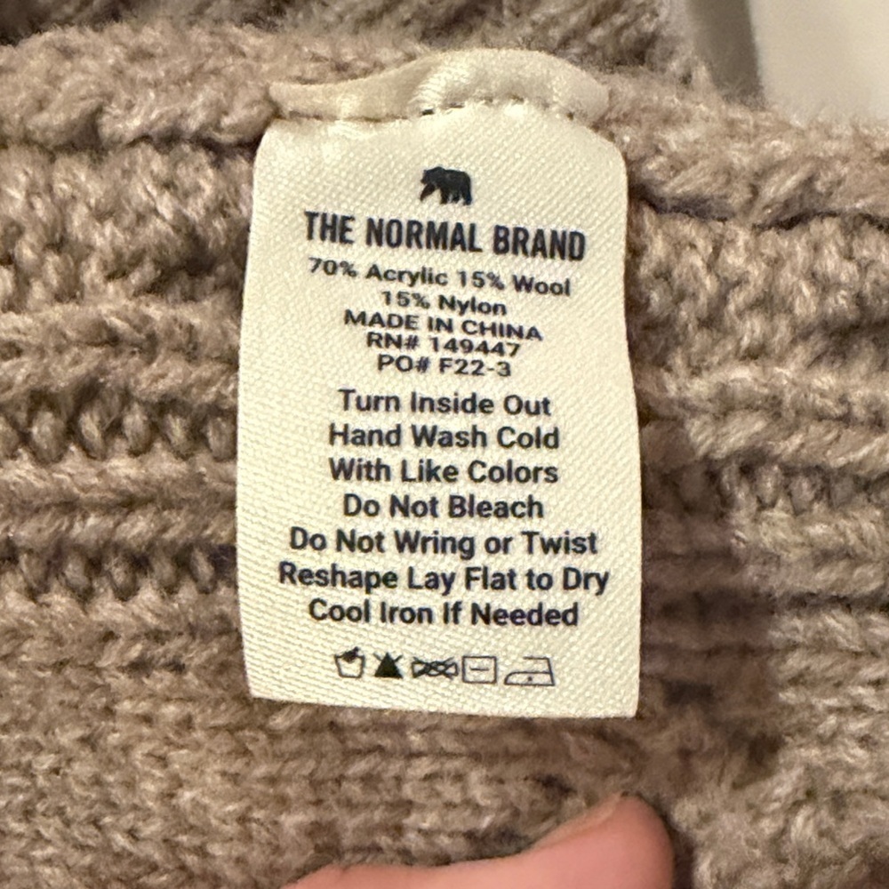 The Normal Brand Tan Cable Knit Cardigan - Picture 3 of 8